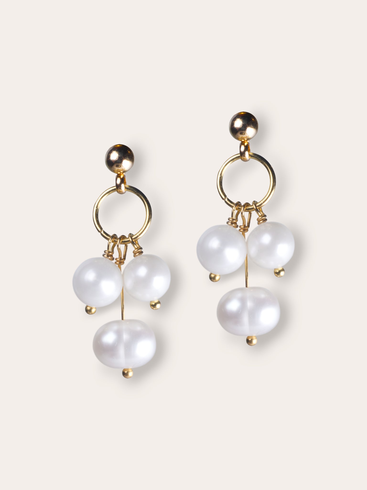 Boucles d’oreilles en perle de culture et acier inoxydable – Terzetto