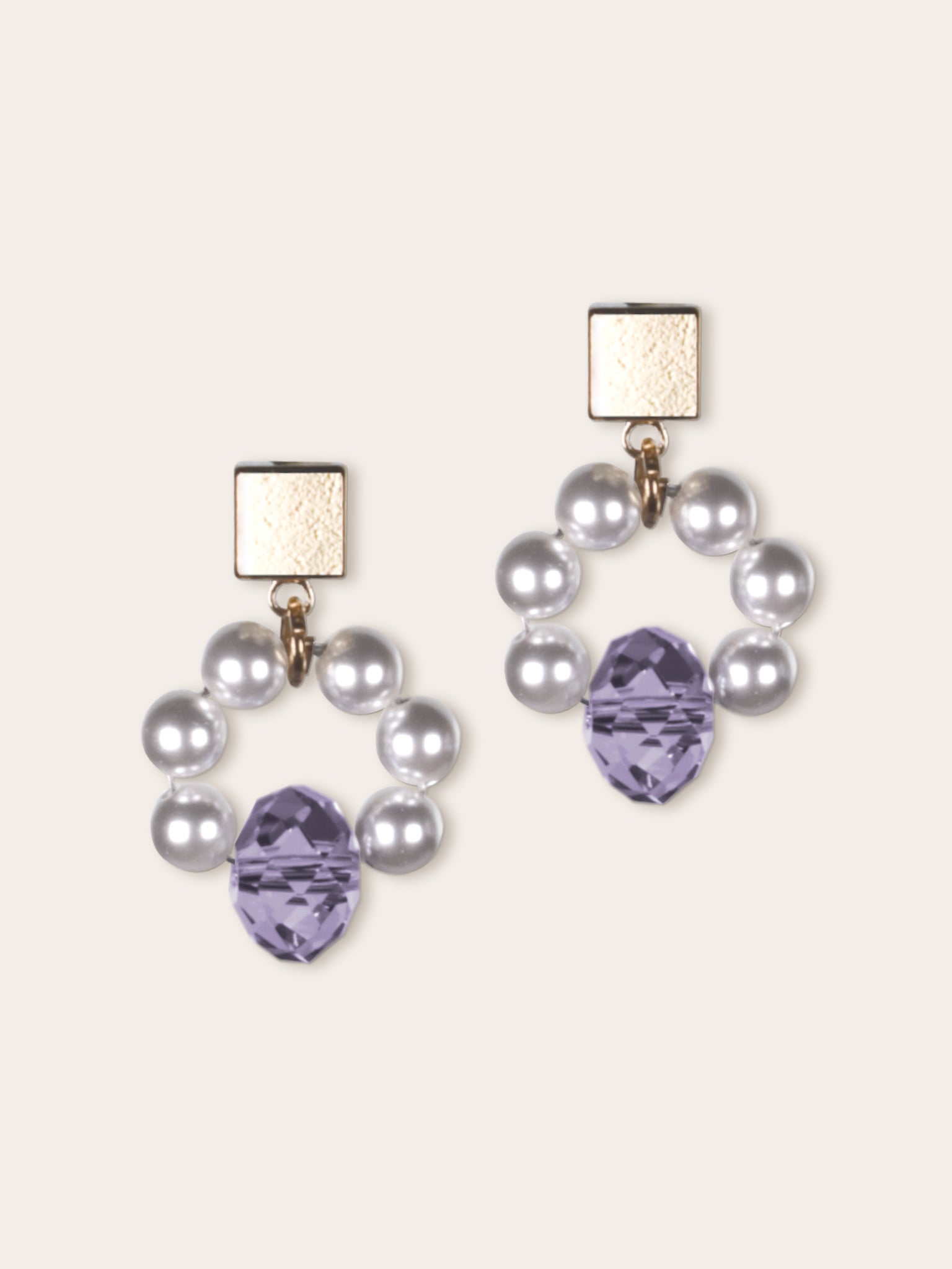Boucles d’oreilles en nacre de cristal et cristal d’Autriche – Hypnella