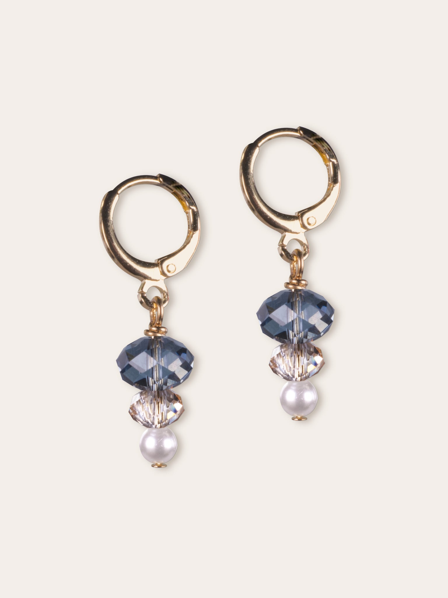 Boucles d’oreilles en nacre de cristal et cristal d’Autriche – Harmonia
