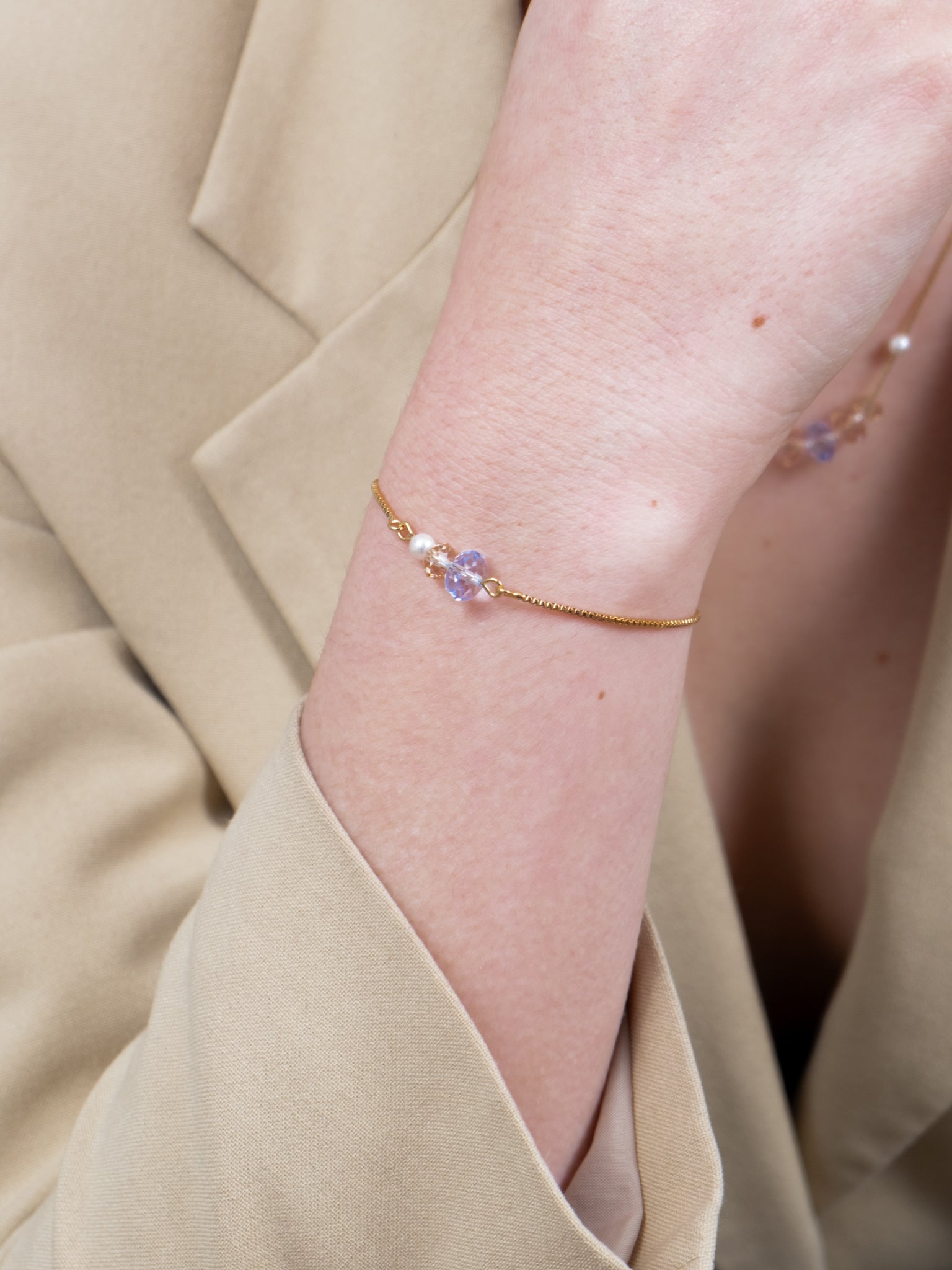 Bracelet en nacre de cristal et cristal d’Autriche – Harmonia