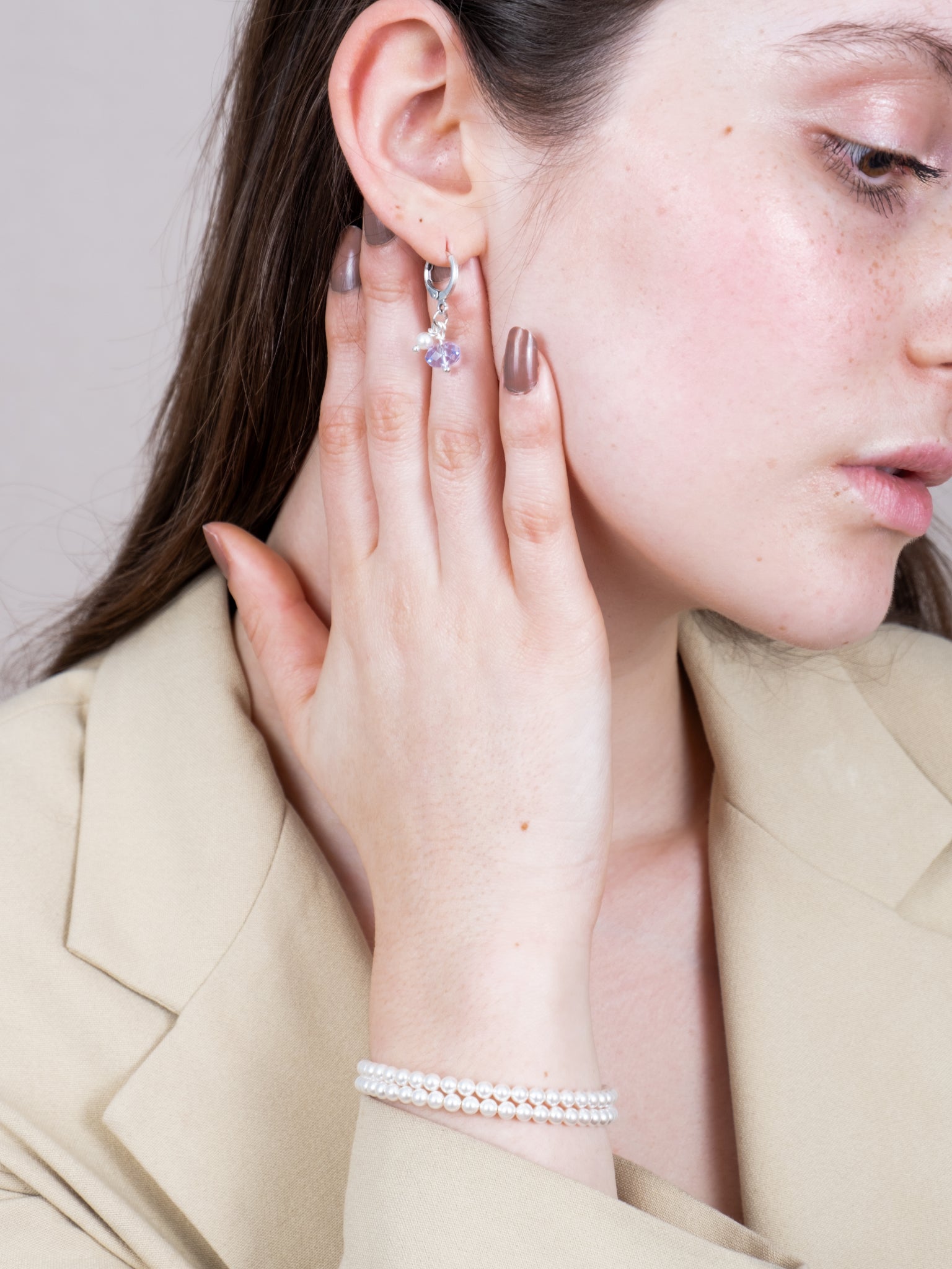 Boucles d’oreilles en nacre de cristal et cristal d’Autriche – Balletto