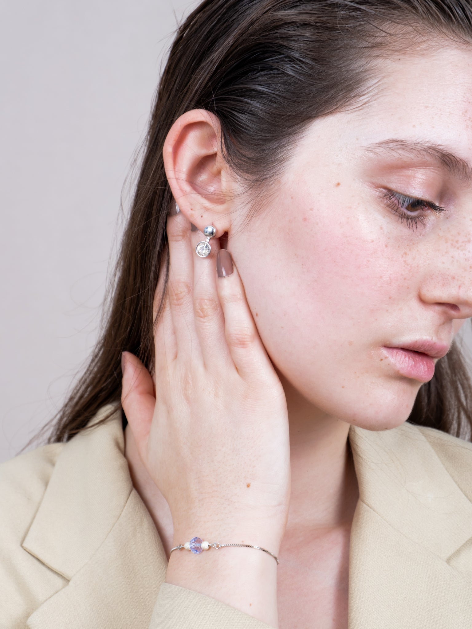 Boucles d’oreilles en cristal d’Autriche et acier inoxydable – Polare